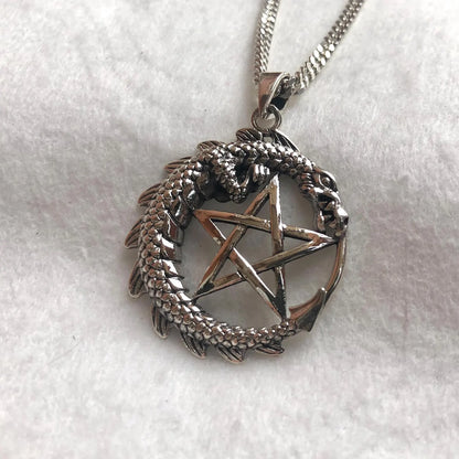 Dragon Pentagram Wiccan Pendant/Necklace