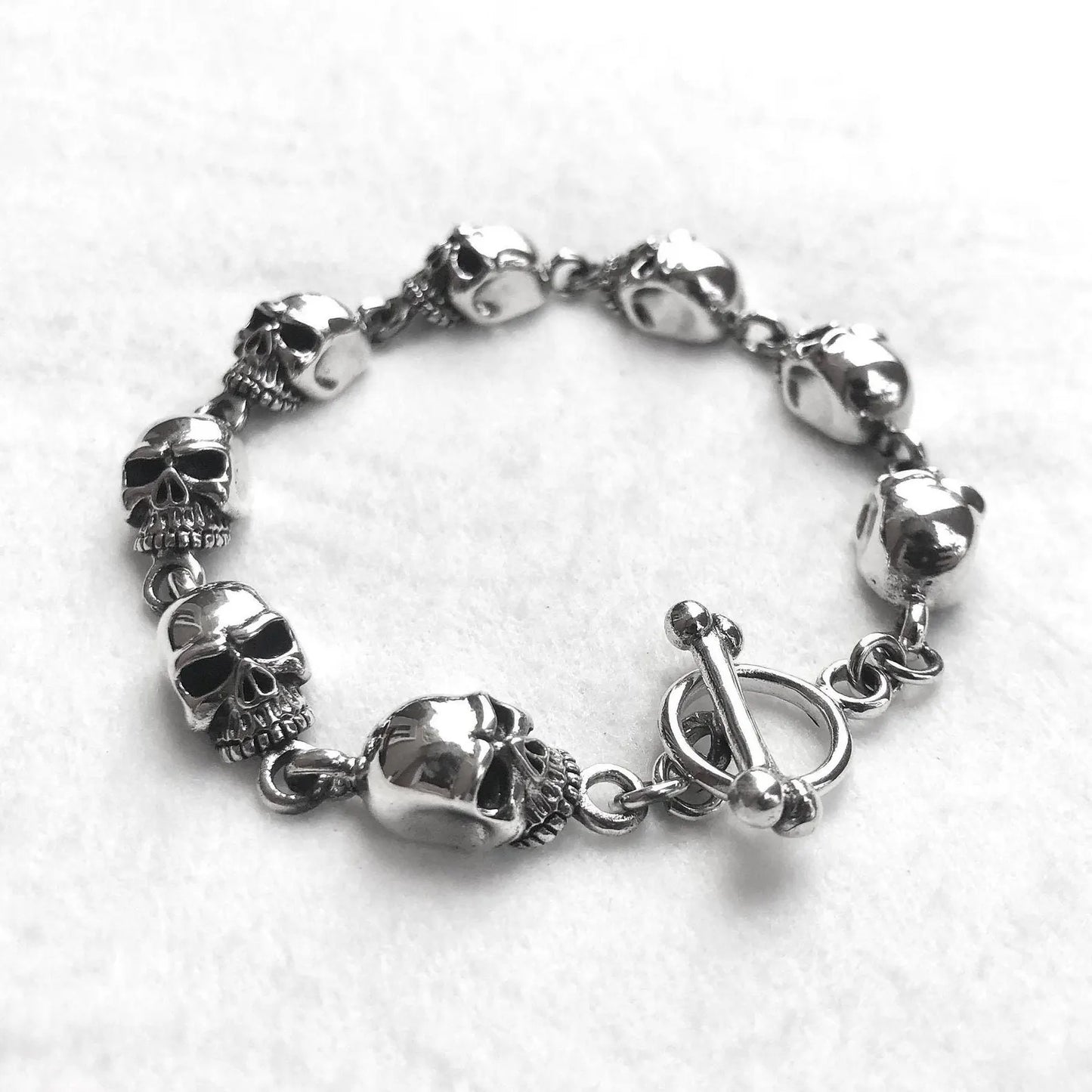 Skull Punk Skeleton Gothic Biker Chain Bracelet