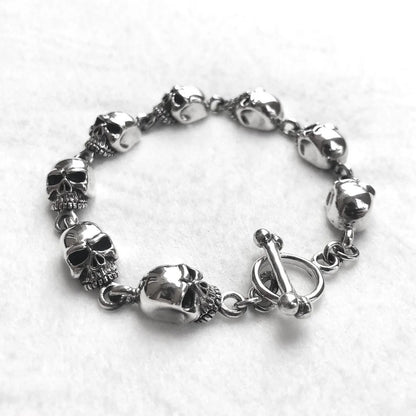 Skull Punk Skeleton Gothic Biker Chain Bracelet