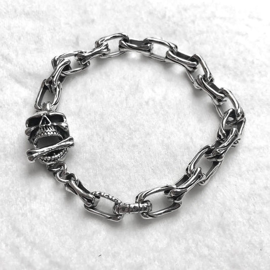 Skull Punk Skeleton Gothic Biker Chain Bracelet