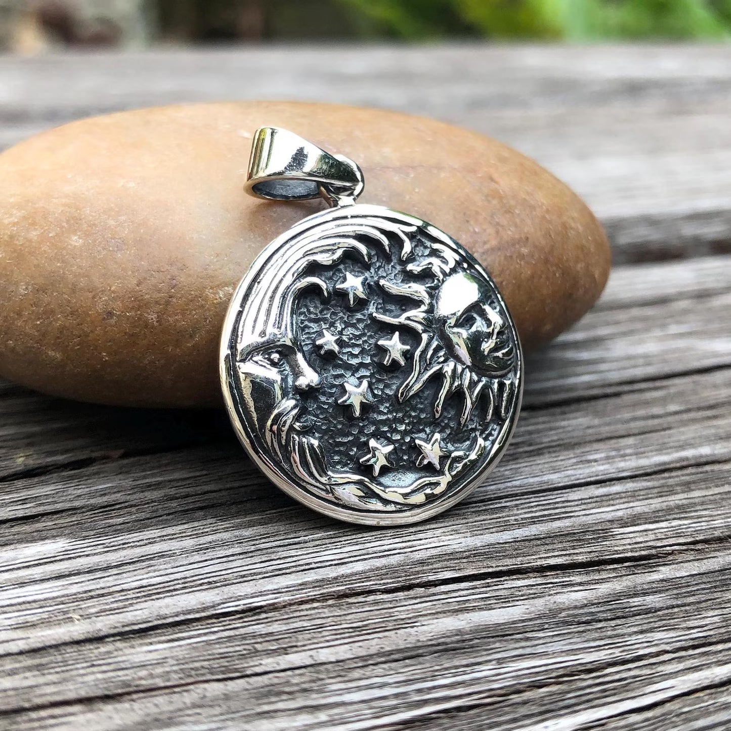 Sun Moon Celtic Crescent Pendant/Necklace