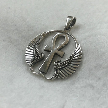 Ankh Egyptian Cross Isis Wings Pendant/Necklace