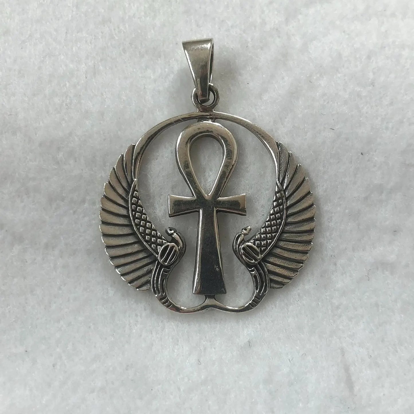 Ankh Egyptian Cross Isis Wings Pendant/Necklace