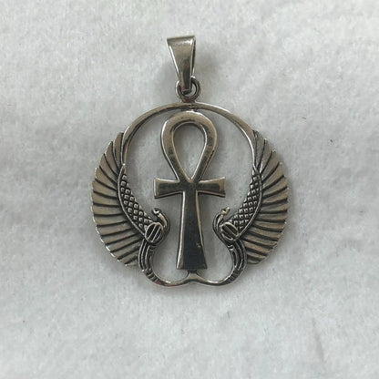 Ankh Egyptian Cross Isis Wings Pendant/Necklace