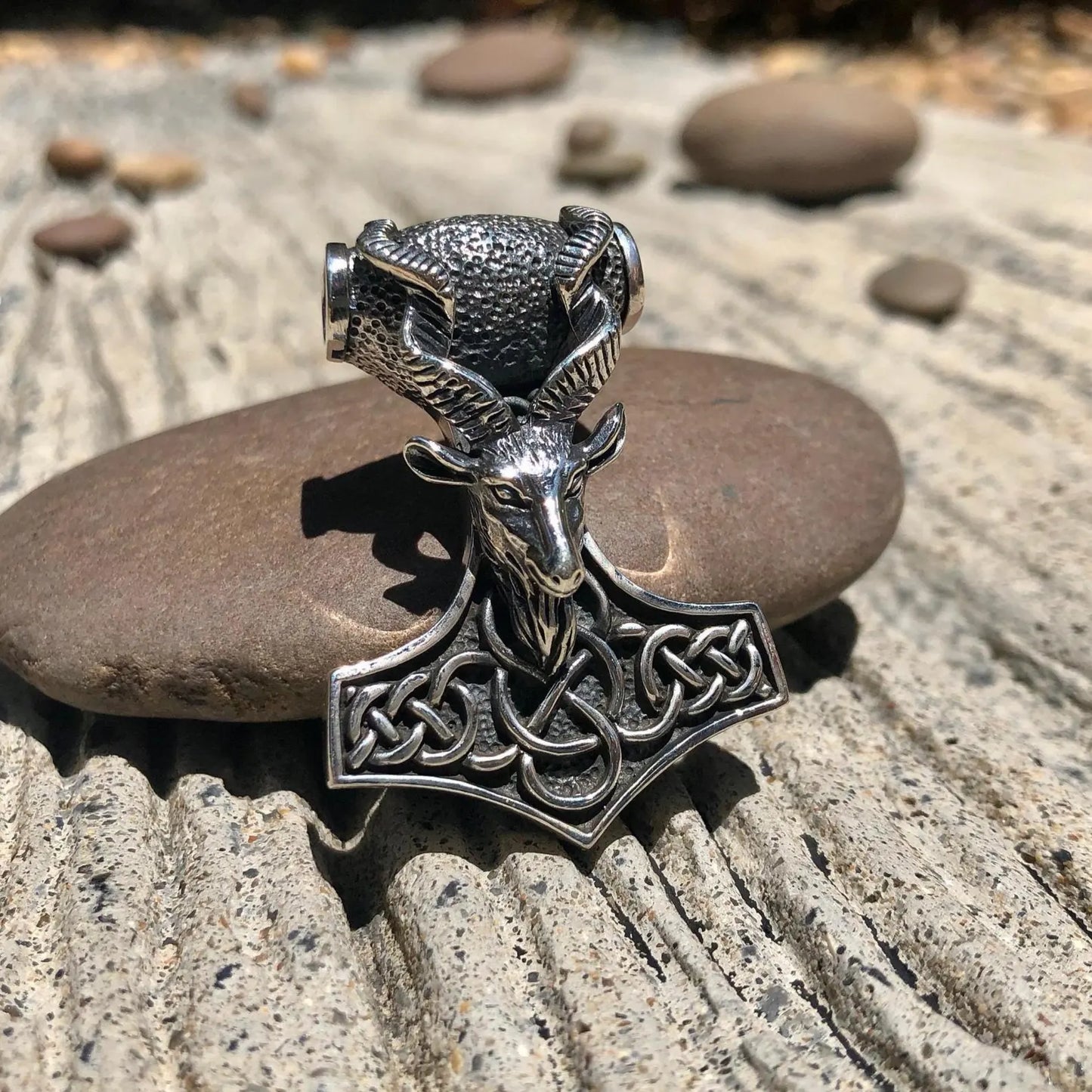 Thor's Hammer Goat Head Mjolnir Pendant/Necklace