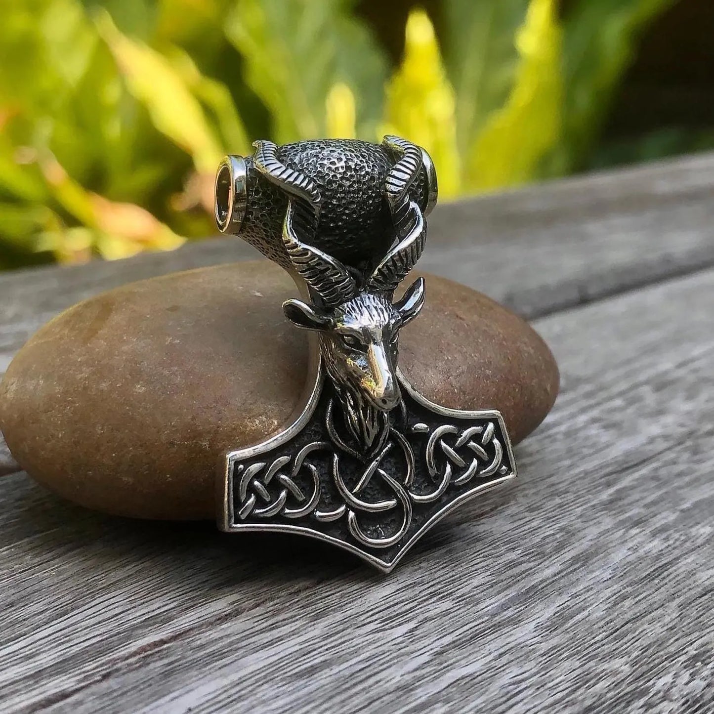Thor's Hammer Goat Head Mjolnir Pendant/Necklace