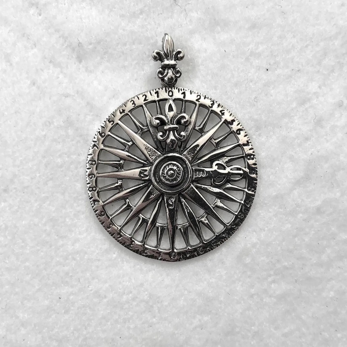 North Star Compass Fleur De Lis Pendant/Necklace