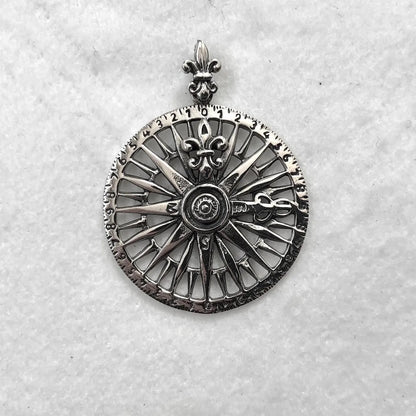 North Star Compass Fleur De Lis Pendant/Necklace