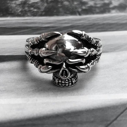 Skull Gothic Demon Claw Ring