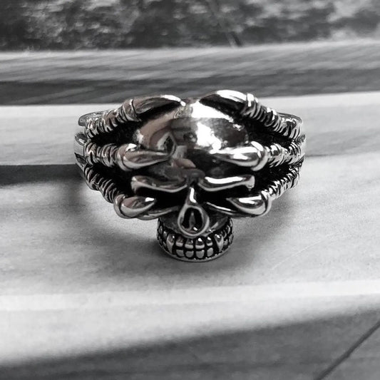 Skull Gothic Demon Claw Ring