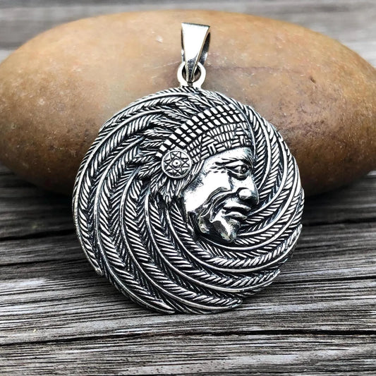 Indian Native American Tribe Chieftain Pendant/Necklace