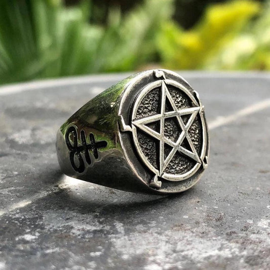 Pentagram Leviathan Cross Ring