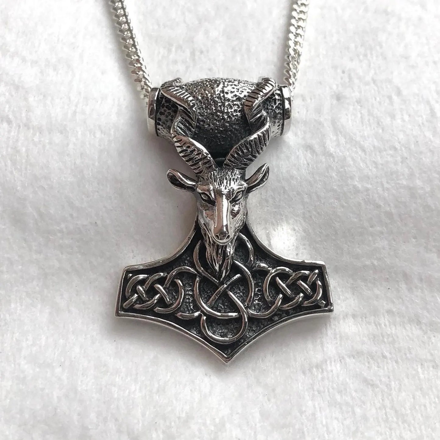 Thor's Hammer Goat Head Mjolnir Pendant/Necklace