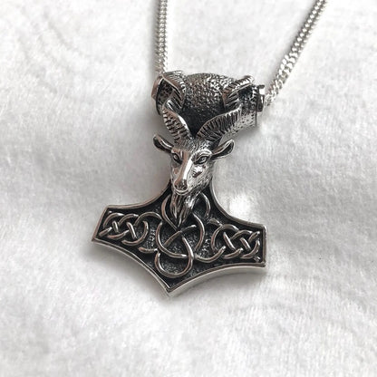 Thor's Hammer Goat Head Mjolnir Pendant/Necklace