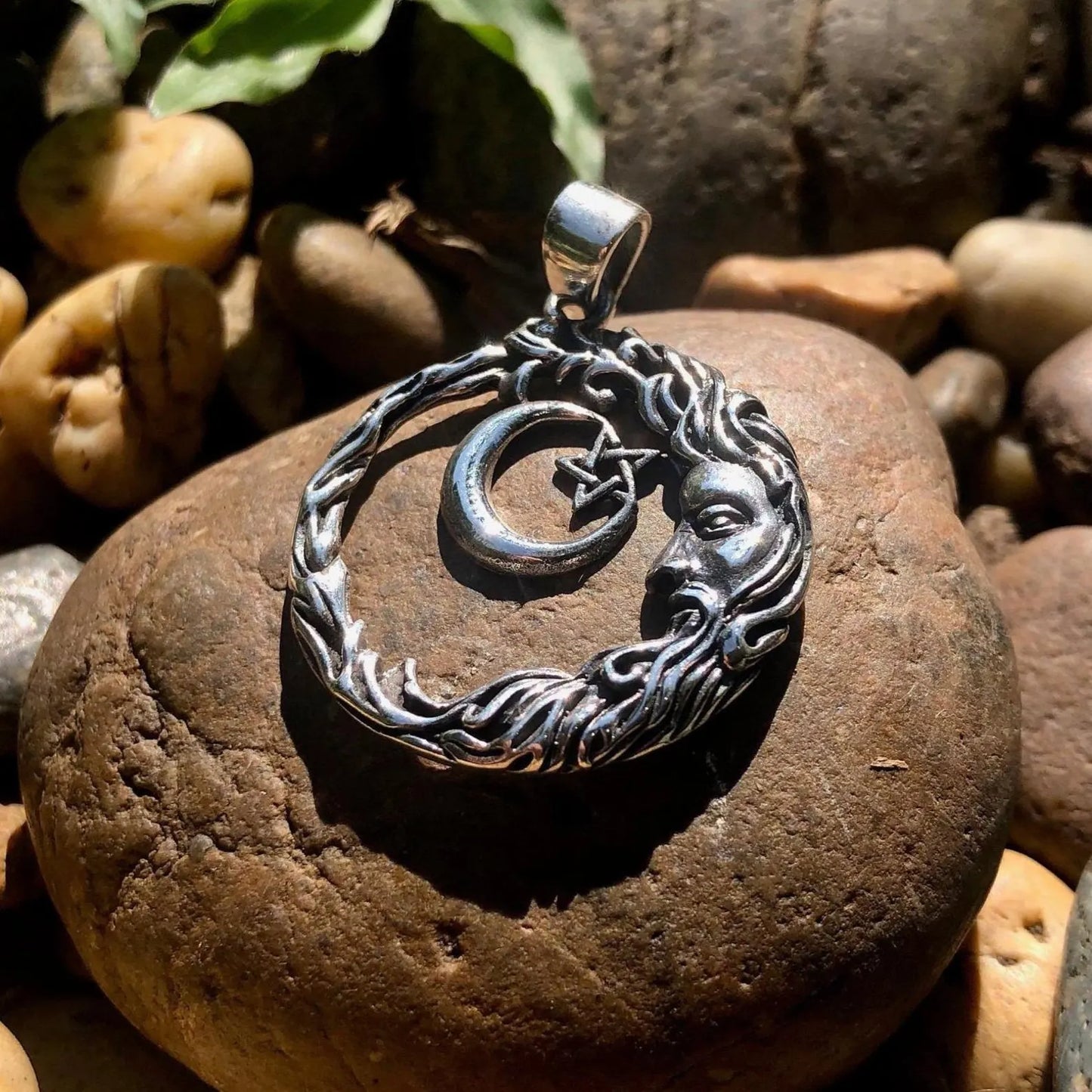 Celtic Crescent Moon Star Pendant/Necklace
