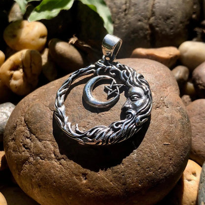 Celtic Crescent Moon Star Pendant/Necklace