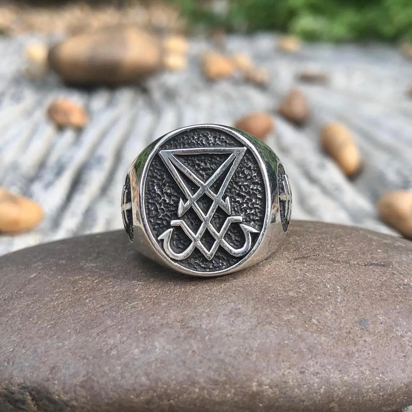 Lucifer Sigil Satanic Seal Ring Jewelry Accessory Gift VINTZ