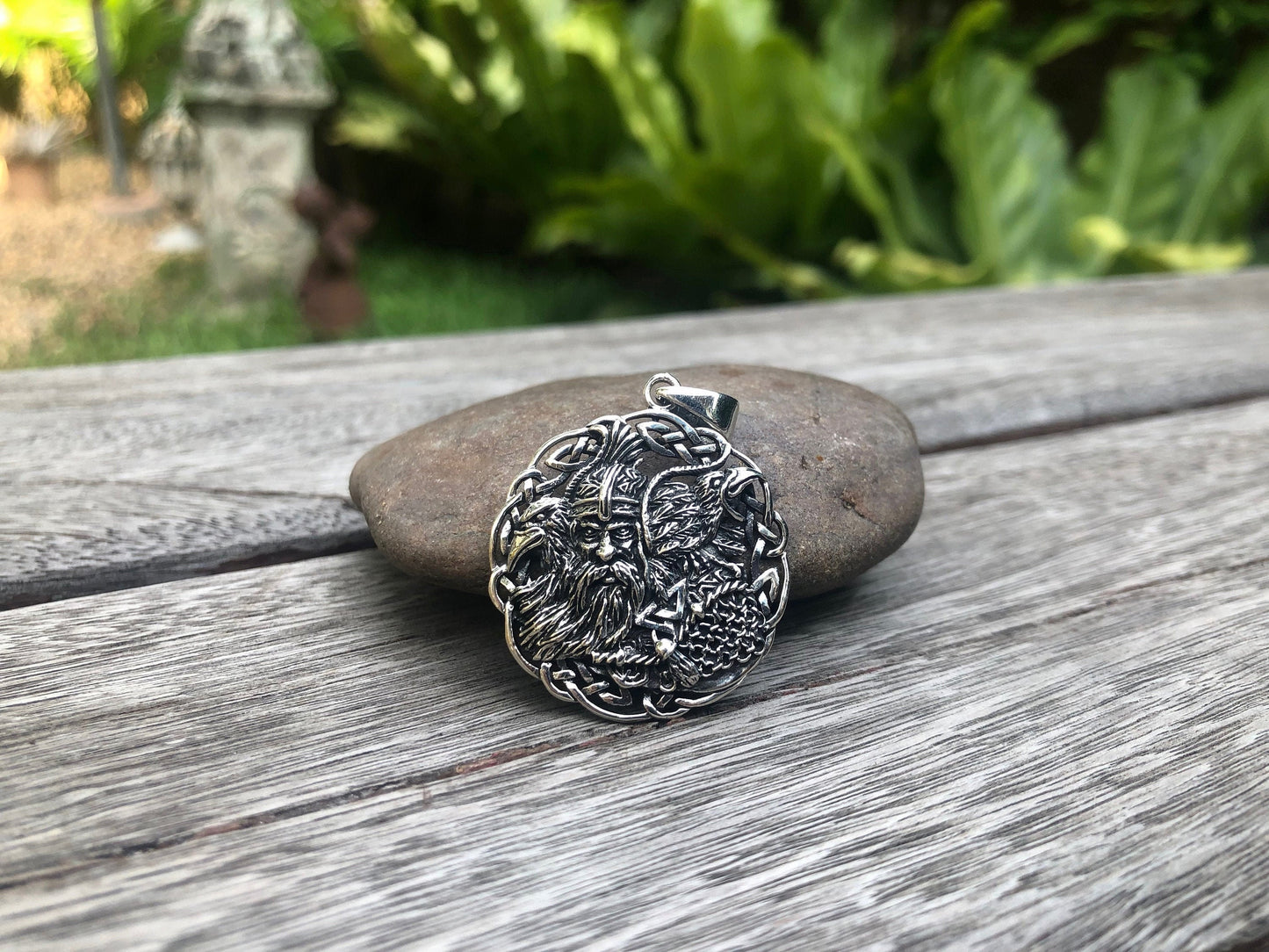 Odin & huginn muninn raven companion Celtic Pendant/Necklace