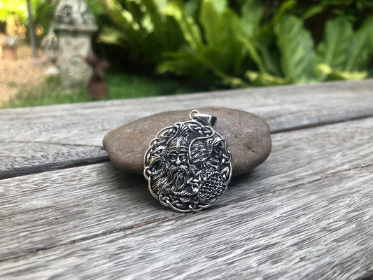 Odin & huginn muninn raven companion Celtic Pendant/Necklace