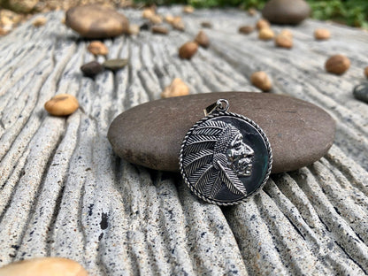Indian Native American Tribe Chieftain Pendant/Necklace