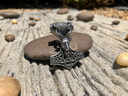 Goat Head Thor's Hammer Pendant/Necklace