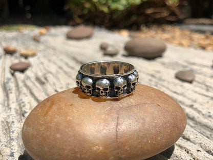 Multi Skull Head Gothic Ring