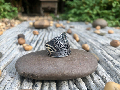 Ra King of Deities Egyptian Sun God Falcon Ra Talisman Ring