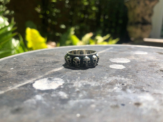Multi Skull Head Gothic Ring