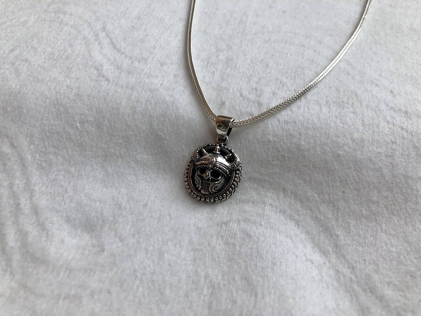 Tiny Viking Warrior Skull Norse Warrior Pendant/Necklace