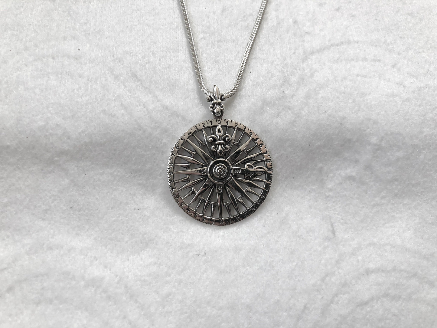 Fleur De Lis Compass Pendant/Necklace