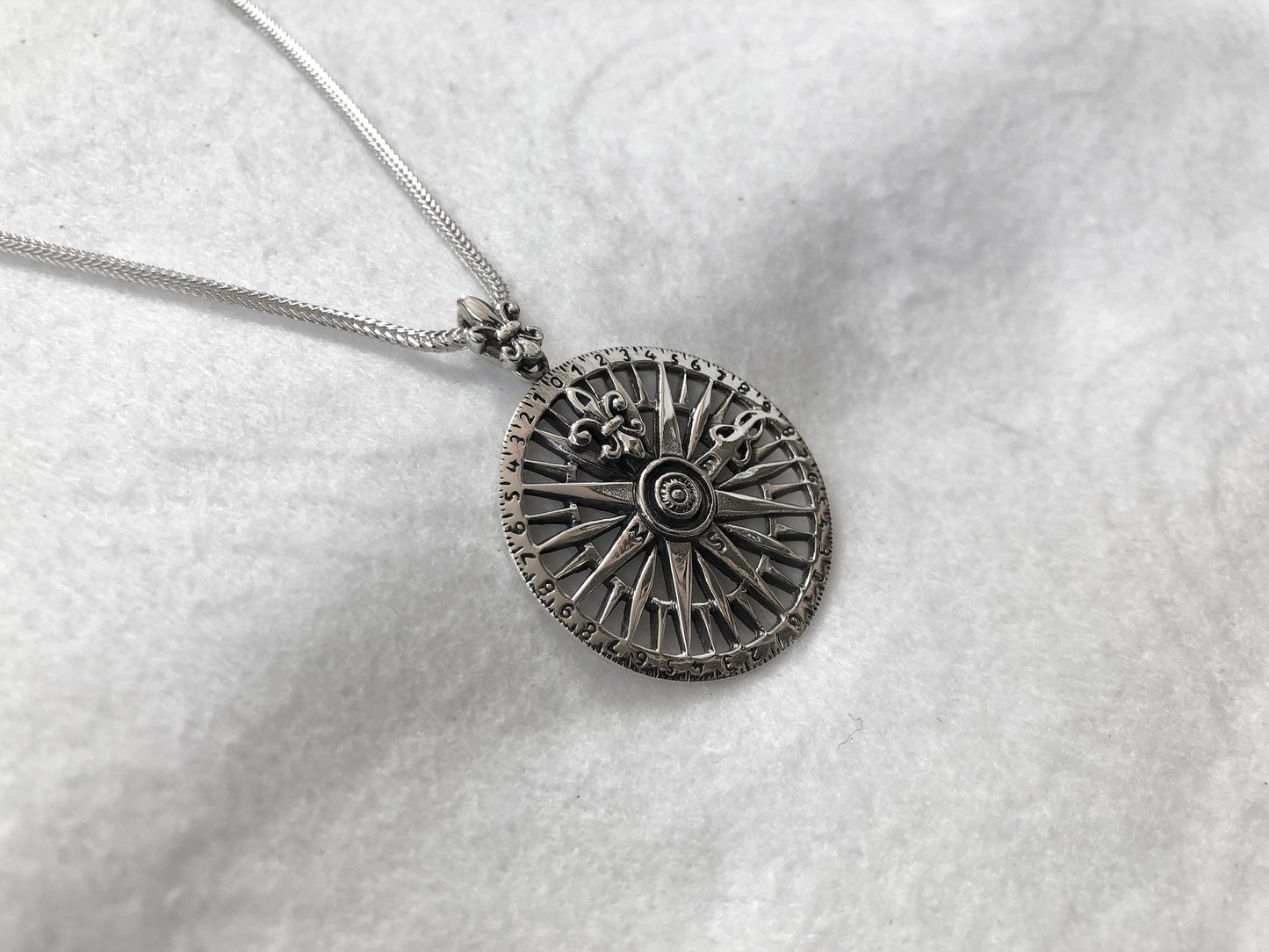 Fleur De Lis Compass Pendant/Necklace