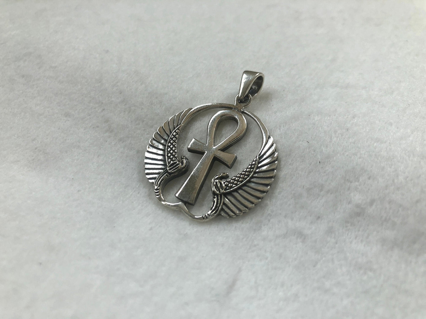 Isis Wing, Ankh Cross, Egyptian Cross Pendant/Necklace