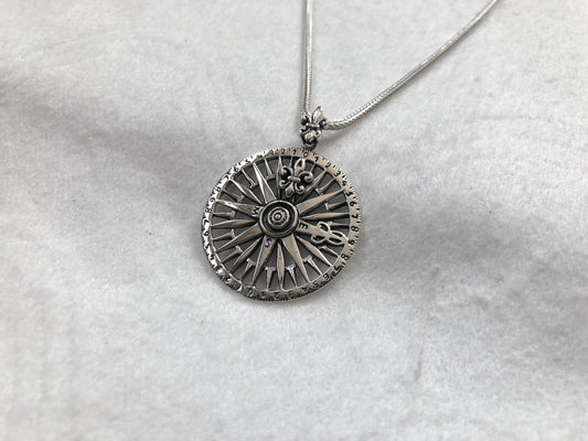 Fleur De Lis Compass Pendant/Necklace