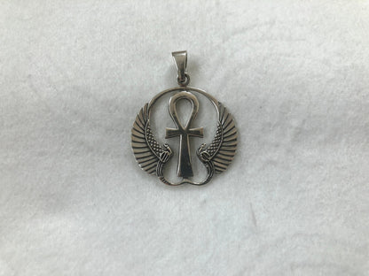 Isis Wing, Ankh Cross, Egyptian Cross Pendant/Necklace