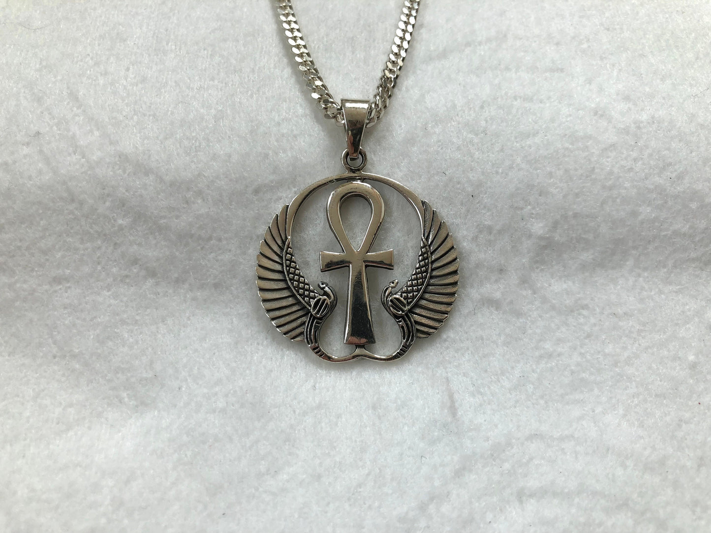 Isis Wing, Ankh Cross, Egyptian Cross Pendant/Necklace