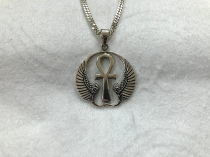 Isis Wing, Ankh Cross, Egyptian Cross Pendant/Necklace