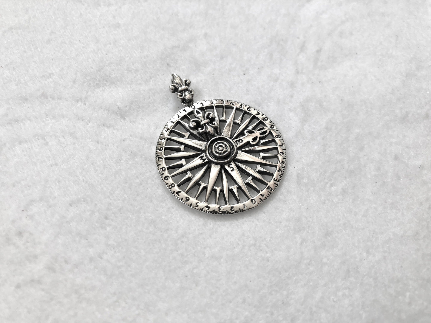 Fleur De Lis Compass Pendant/Necklace