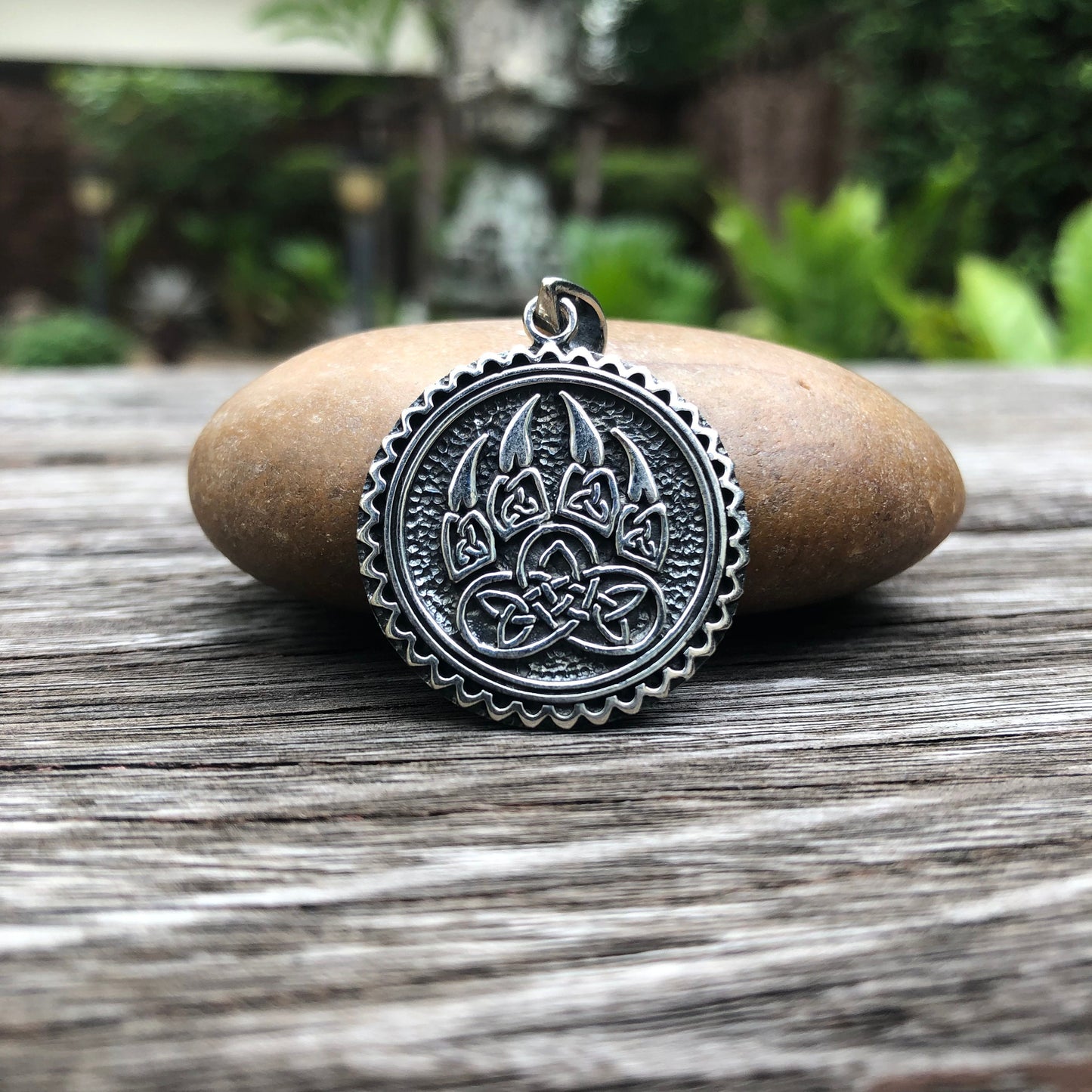 Viking Bear Fist Pendant Necklace