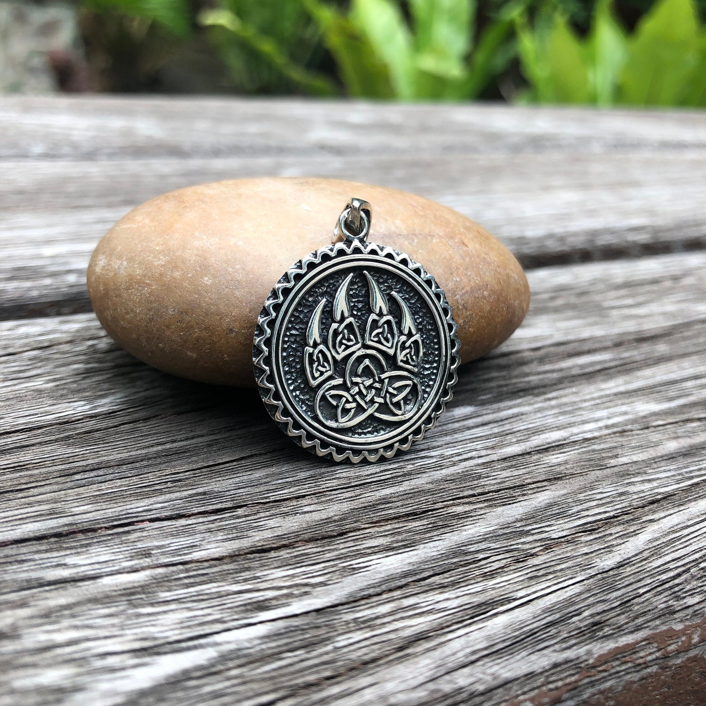 Viking Bear Fist Pendant Necklace