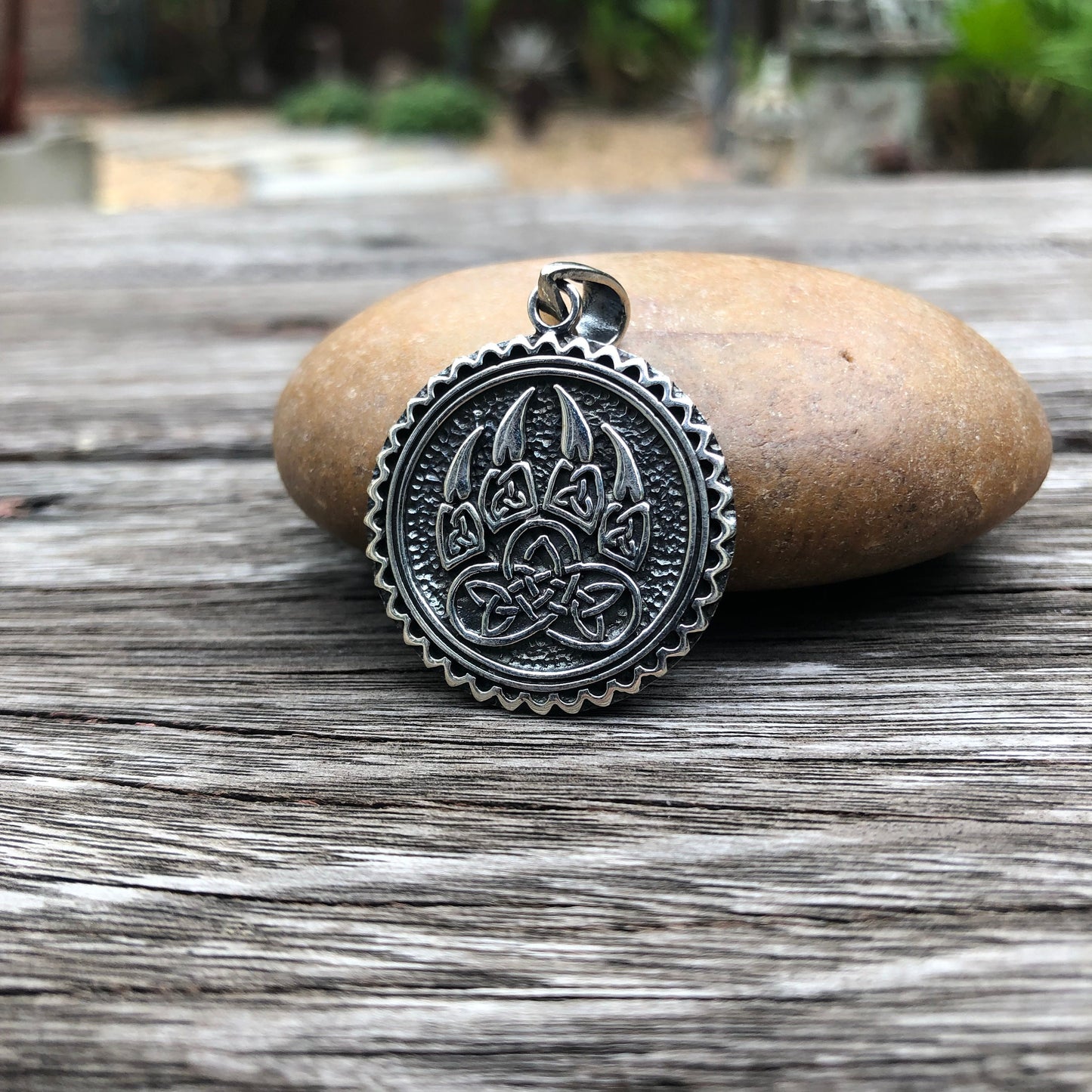 Viking Bear Fist Pendant Necklace