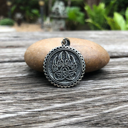 Viking Bear Fist Pendant Necklace