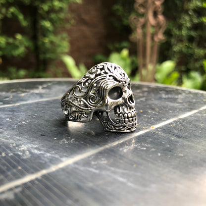Gothic Bali Design Skull Ring