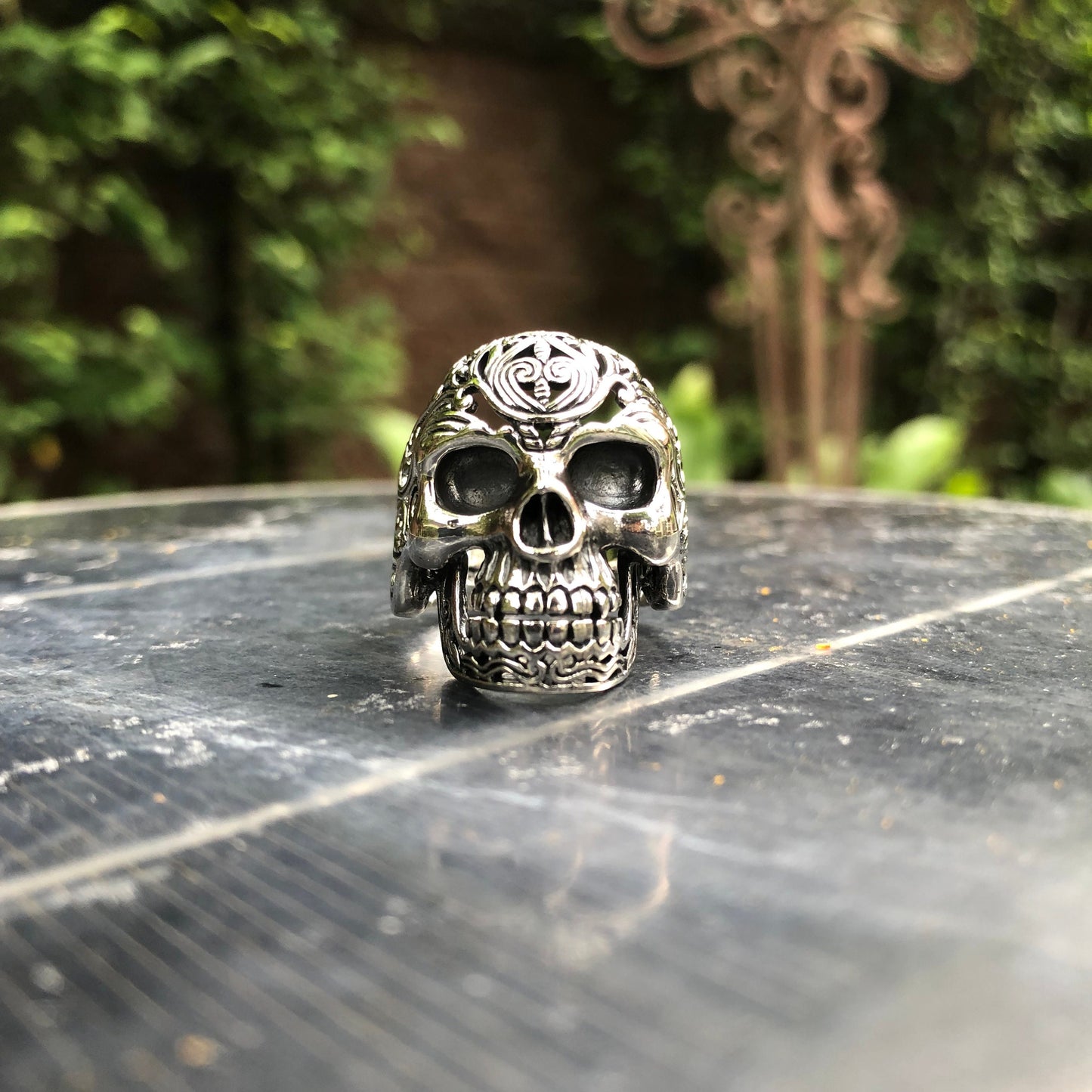 Gothic Bali Design Skull Ring