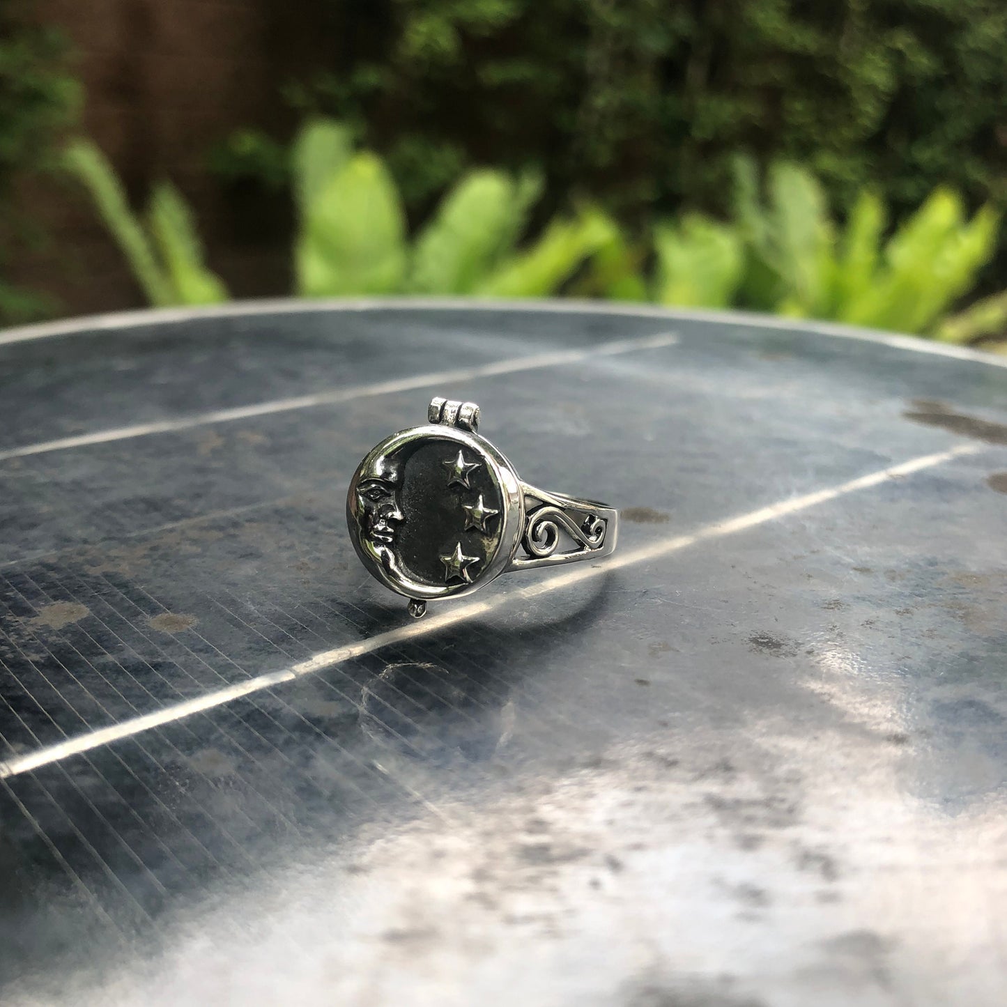 Celtic Crescent Moon Star Ring Locket