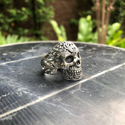Gothic Bali Design Skull Ring