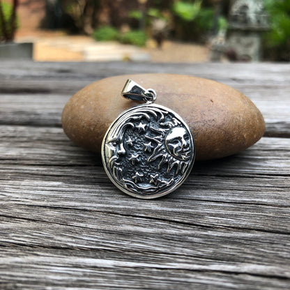 Crescent Moon & Sun Pendant/Necklace