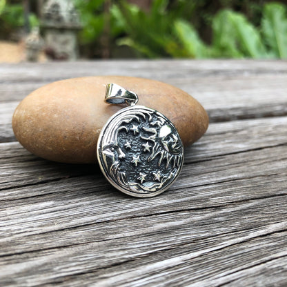 Crescent Moon & Sun Pendant/Necklace