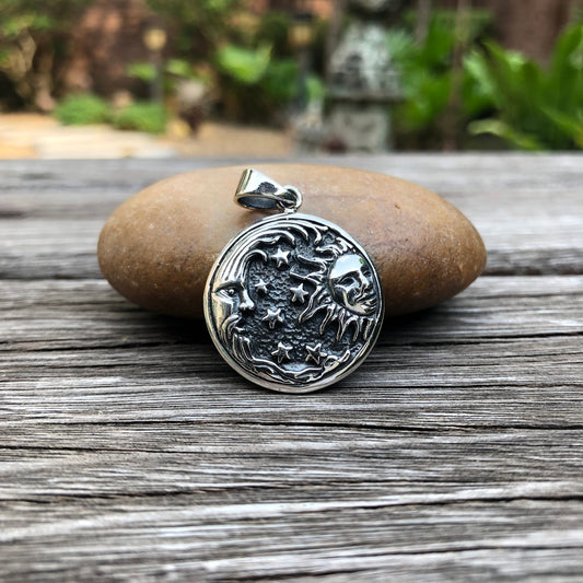 Crescent Moon & Sun Pendant/Necklace
