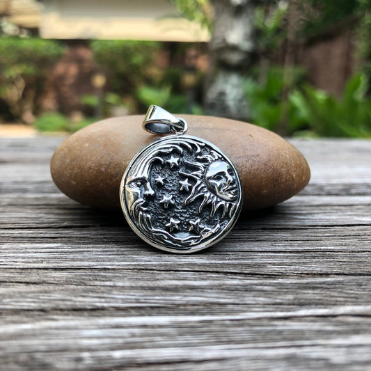 Crescent Moon & Sun Pendant/Necklace