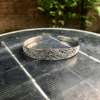 Celtic Triquetra Viking Dragon Cuff Bracelet